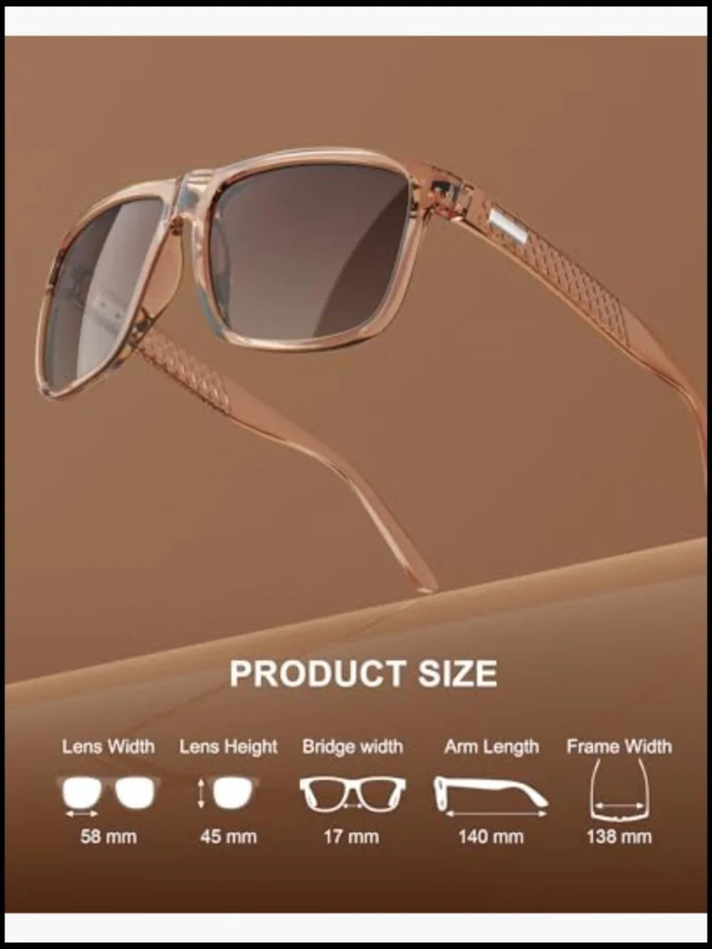 Polarized Sunglasses for Men UV400 Protection Driving Fishing Golf Classic Frame